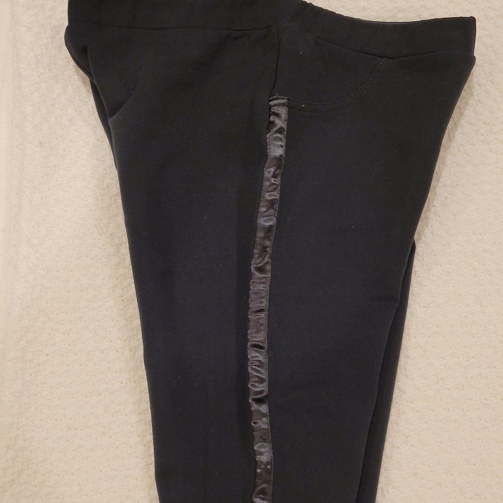 Chaps Girls Black Tuxedo Knit Pants sz. L 12-14